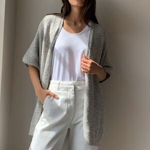 Aritzia Community Ionic Cape Knit Cardigan Oversized Gray